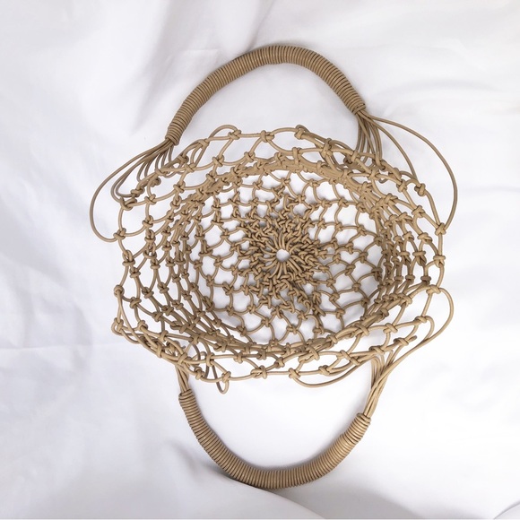 J.CREW | NWT SEDONA BASKET LEATHER CANVAS DRAWSTRING BAG IN MACADAMIA - Picture 14 of 15